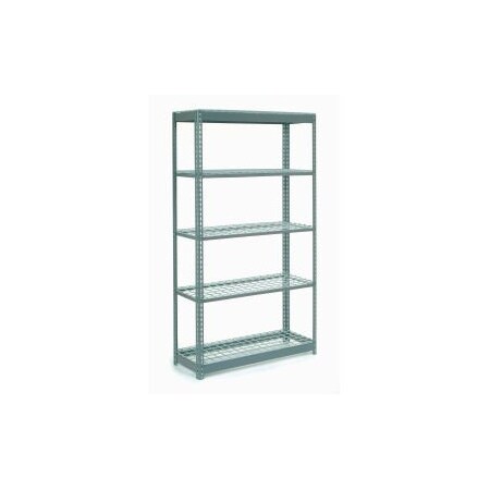 Heavy Duty Shelving 48W X 18D X 84H With 5 Shelves - Wire Deck - Gray